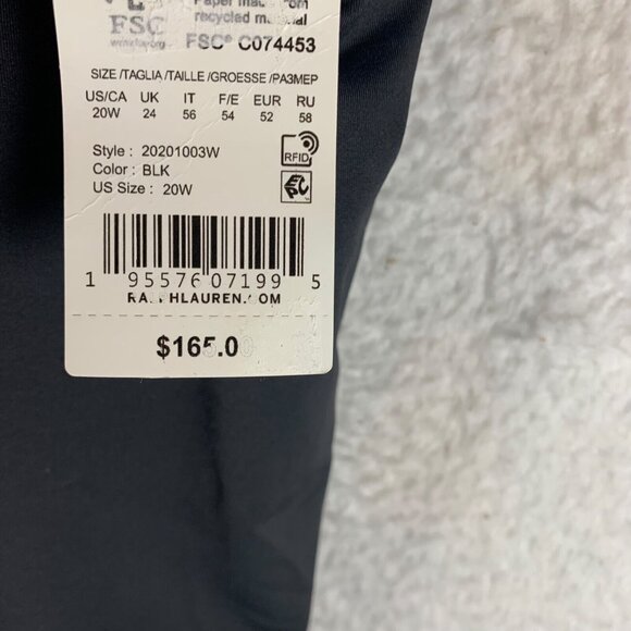 Ralph Lauren Women's Black Flyaway Bandeau‎ One Piece Swimsuit Plus Size 20W NWT - Picture 4 of 9